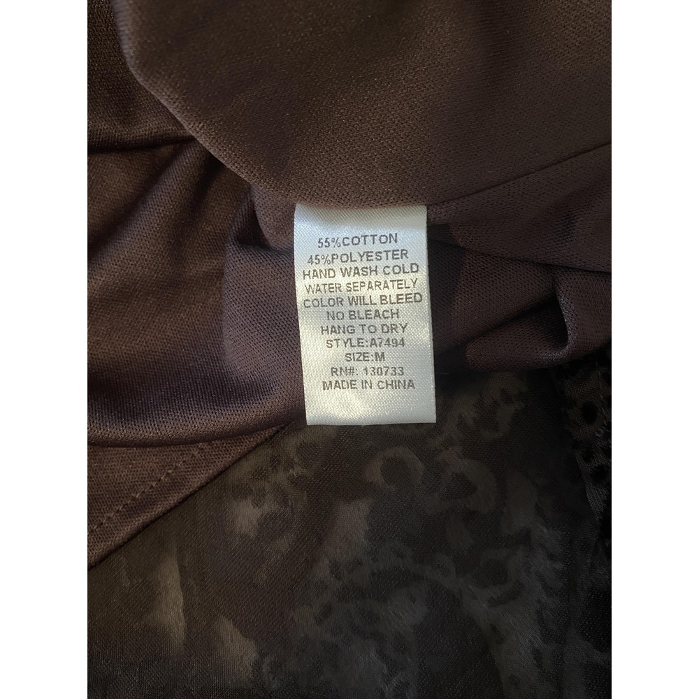 Umgee Dress Womens Sz M Brown Velvet Burnout‎ Stretch Boho Whimsigoth Night Out - Picture 10 of 13